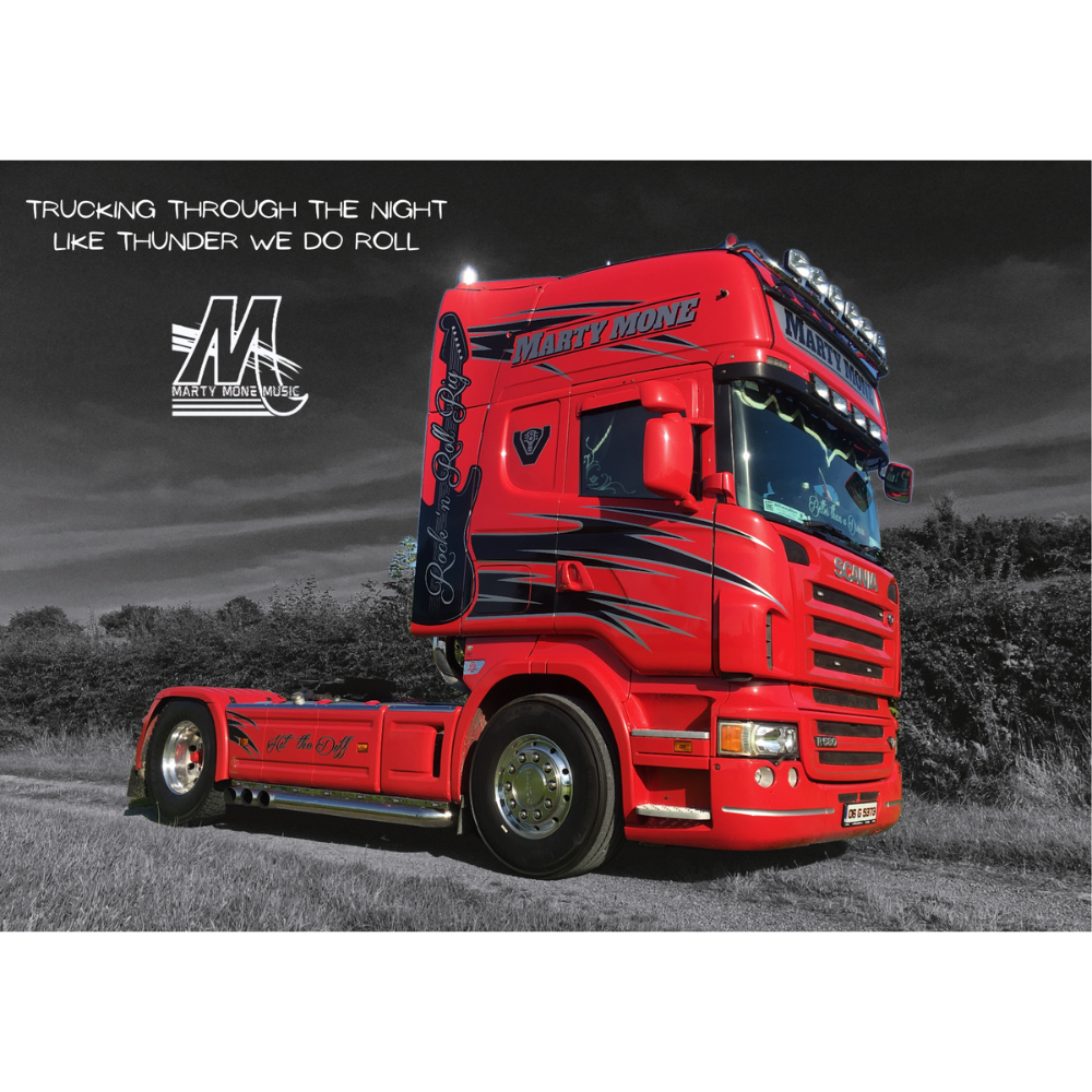 A3 Signed Scania R580 Dark Poster — Marty Mone Music